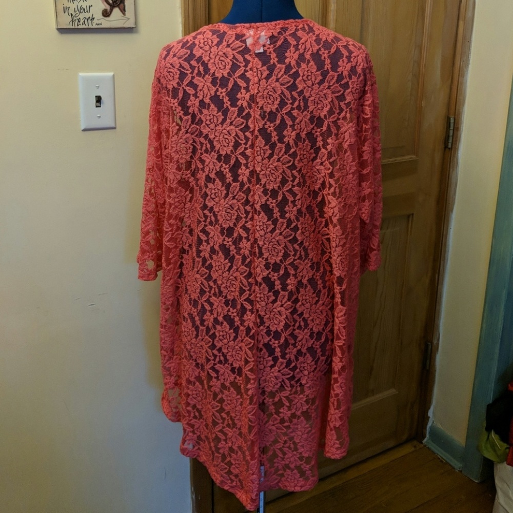 Lula Roe Pink Lace Cover-Up - Picture 2 of 3